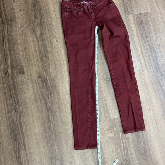 Prana Burgundy Maroon Red Jeans Sz 2 - Picture 7 of 9